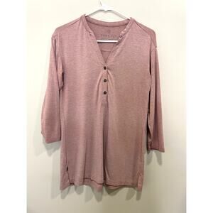Free Fly Women's Performance Bamboo Flex Henley Shirt Heathered Pink Size Sm